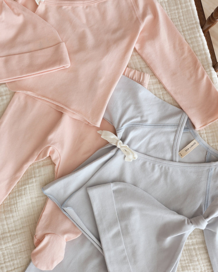 Wrap Top + Footed Pant Set