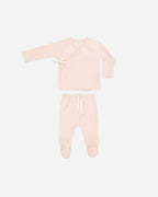 Wrap Top + Footed Pant Set