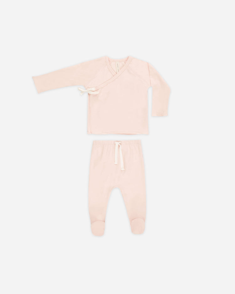 Wrap Top + Footed Pant Set