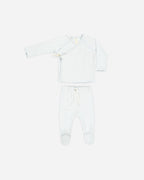 Wrap Top + Footed Pant Set