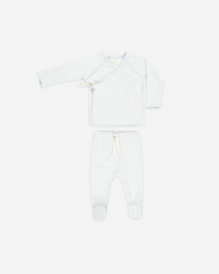 Wrap Top + Footed Pant Set