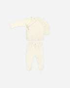 Wrap Top + Footed Pant Set