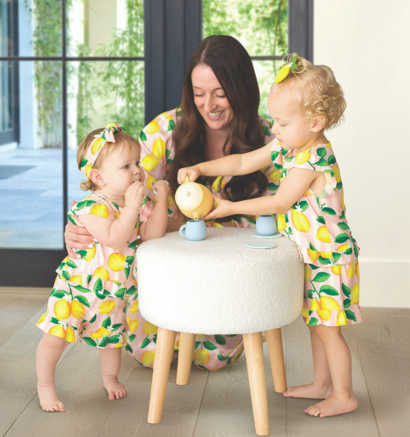 Ruffle 2 Piece Short Set - Lemons