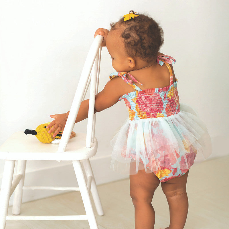 Tutu Bubble Romper Rose Floral