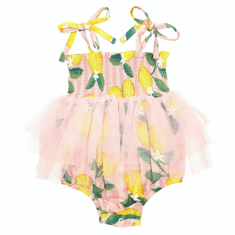 Tutu Bubble Romper Lemon