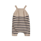 Airplane Stripe Embroidered Baby Knit Romper (Organic)