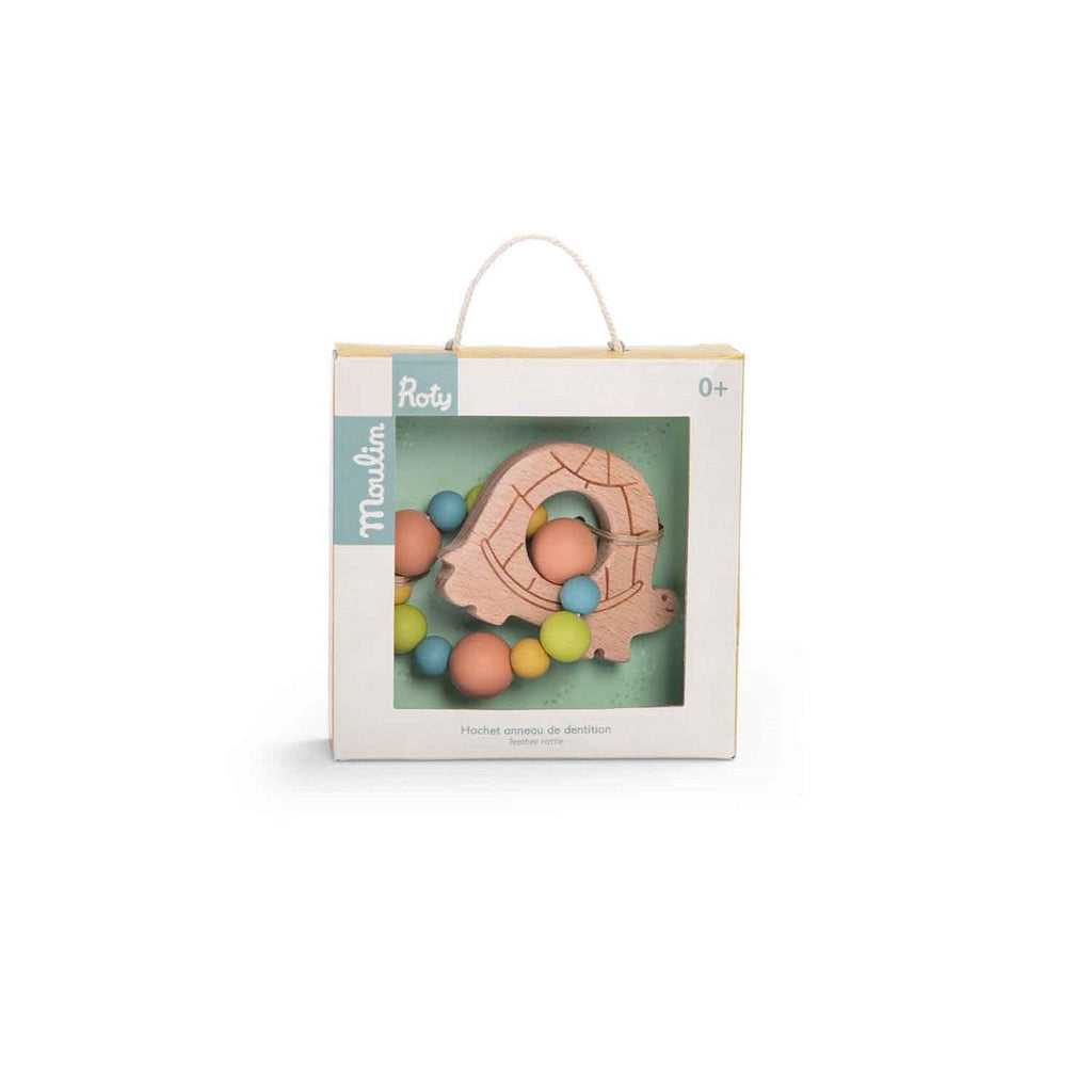 Trois Petits Lapins - Turtle Teething Ring Rattle