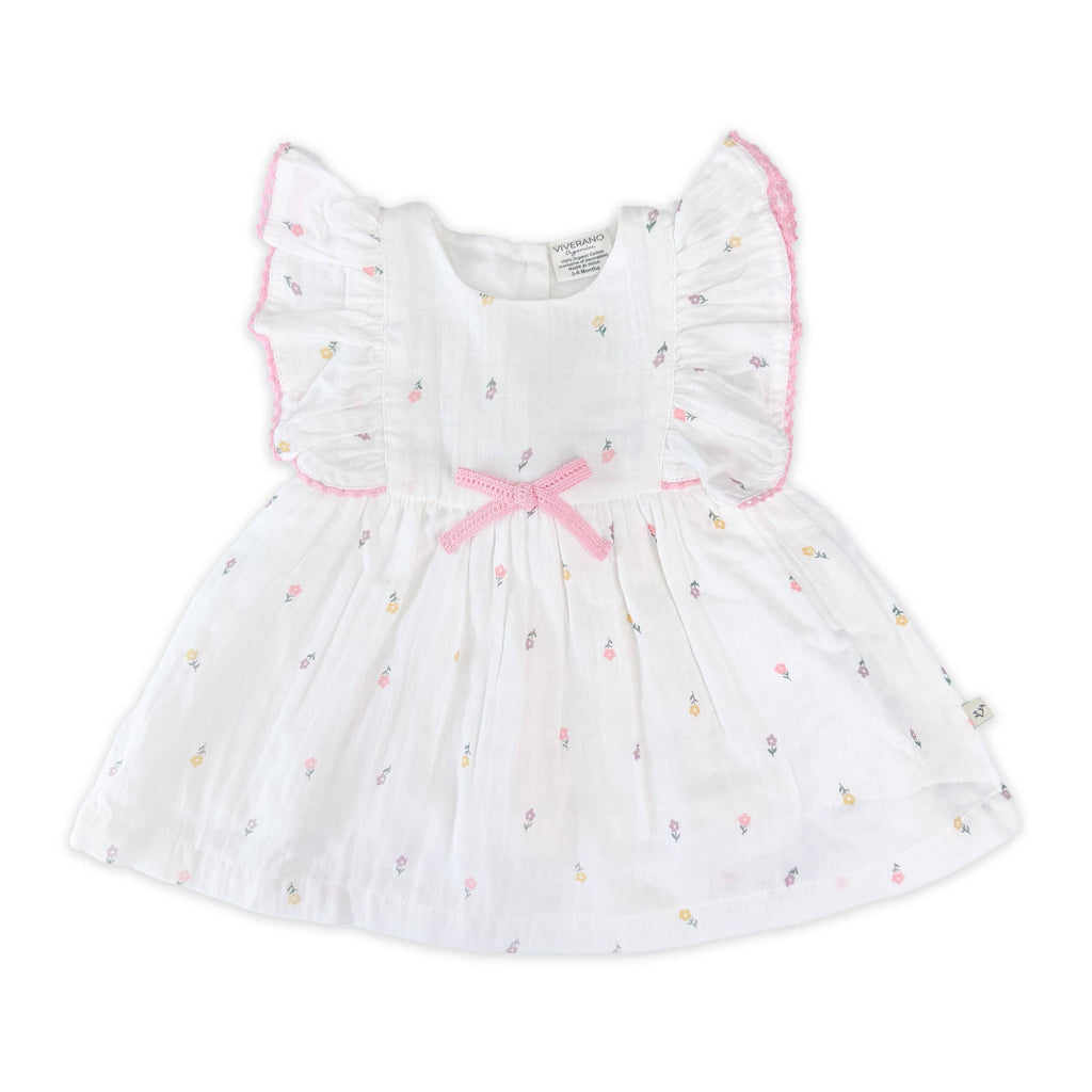 Sylvie Flower Baby Dress + Bloomer (Organic)