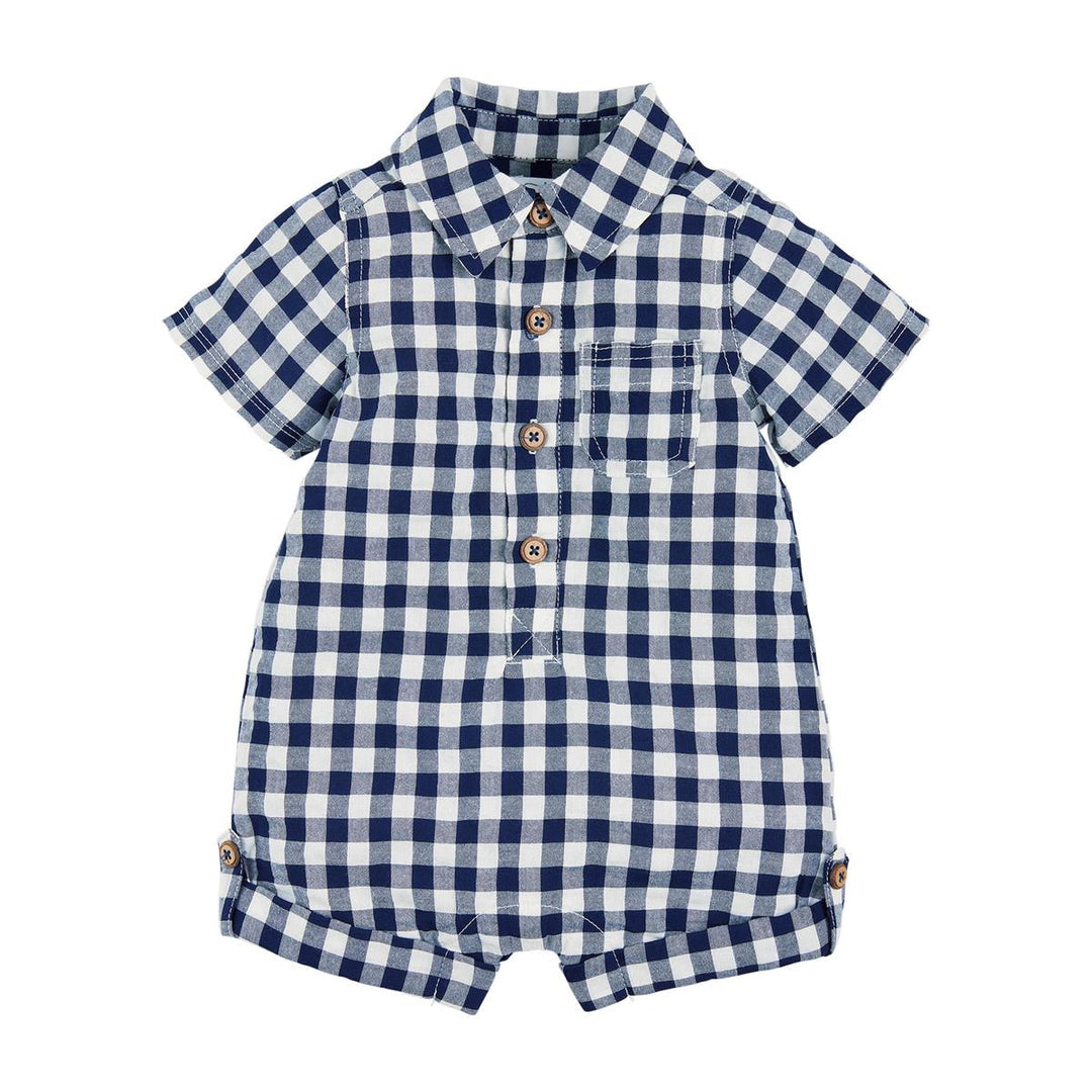 Blue Gingham Collar Shortall