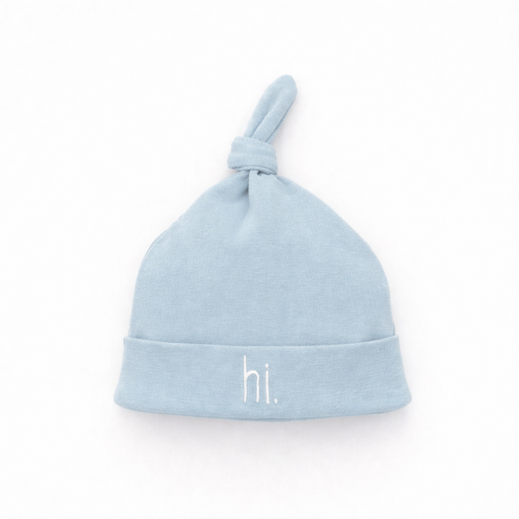 Hi. Embroidered Knotted Baby Hat