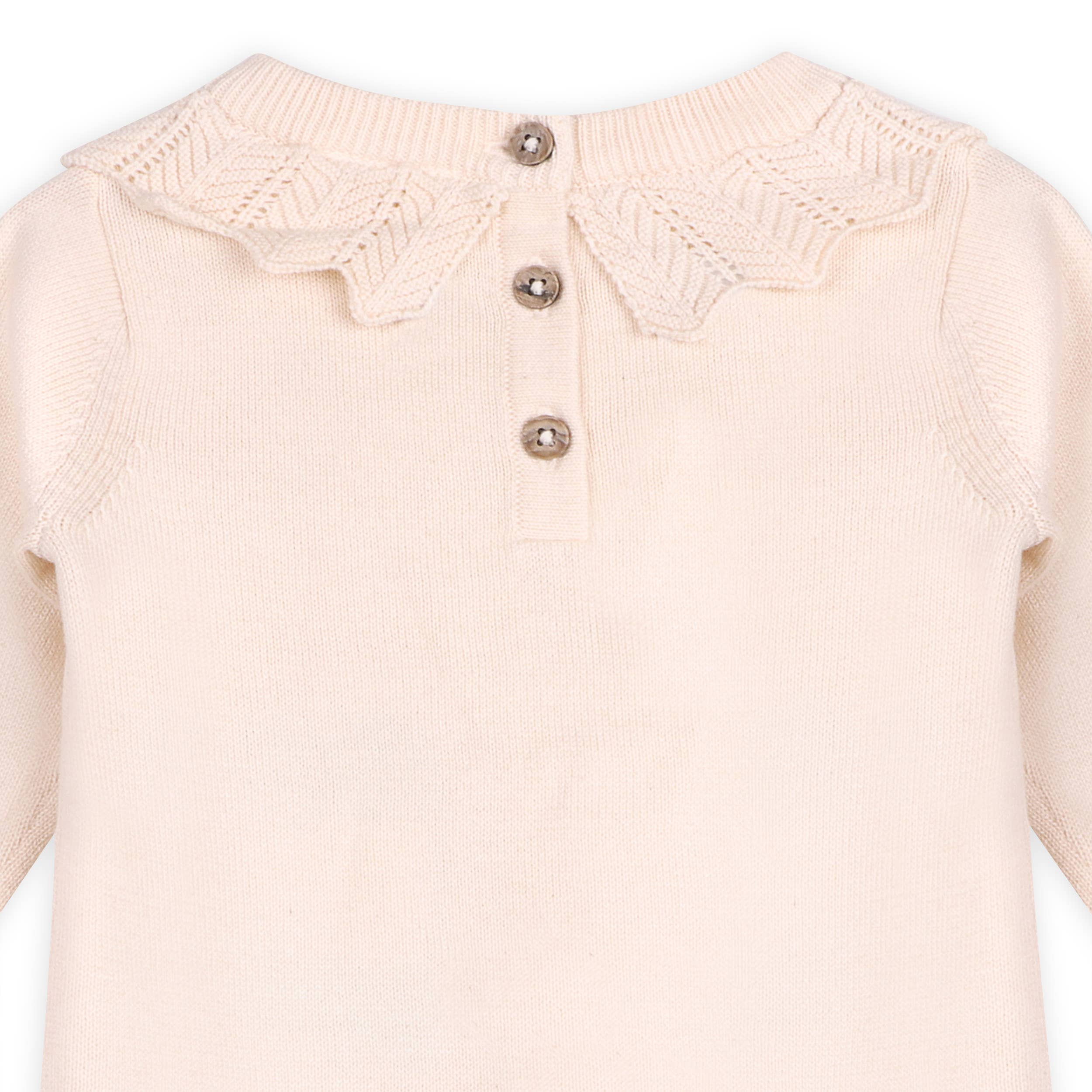 Emma Floral Embroidered Knit Baby Ruffle Dress