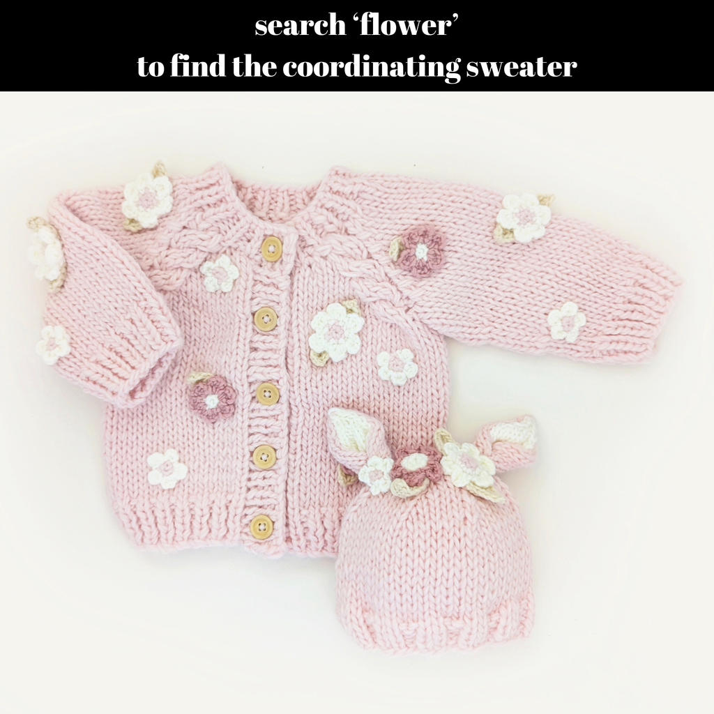 Flower Bunny Beanie Blush Mono Beanie Baby & Kids