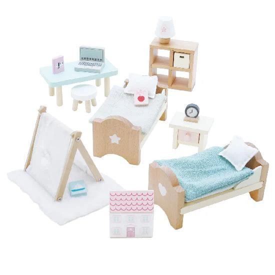 Wooden Doll House Children's Bedroom