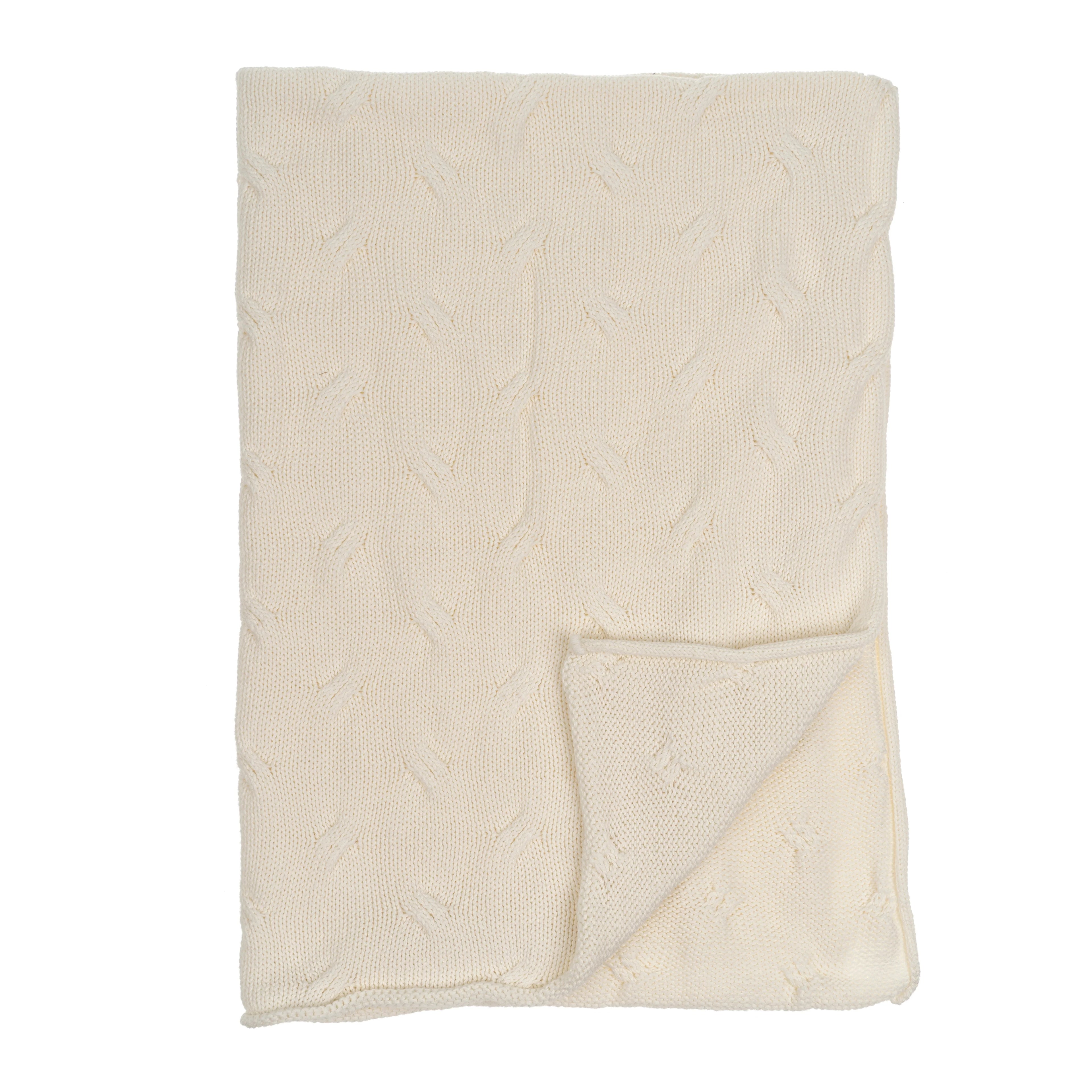 Billie Knit Baby Blanket - White