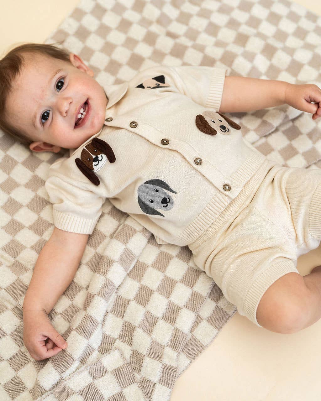 Doggy Embroidered Baby Shirt & Shorts Set (Organic Cotton)
