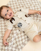 Doggy Embroidered Baby Shirt & Shorts Set (Organic Cotton)