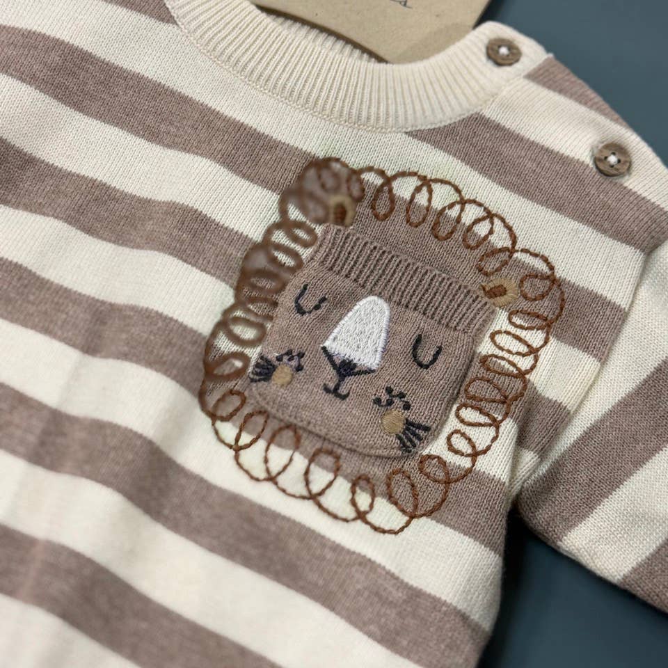 Lion Baby Knit Pullover & Pants