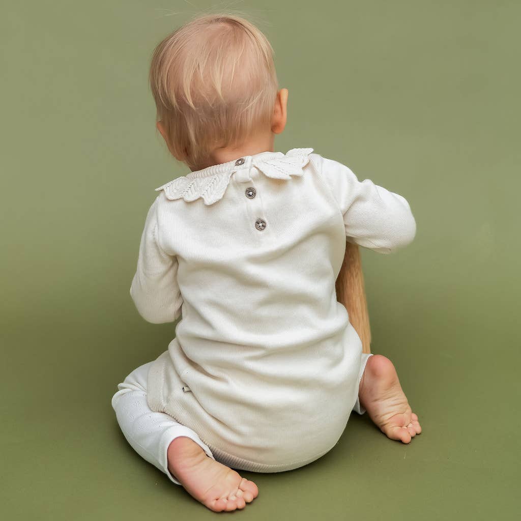 Emma Floral Embroidered Knit Baby Ruffle Dress