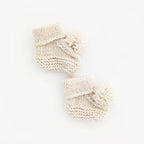 Baby Booties with Pom Poms