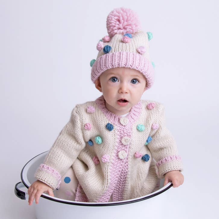 Pastel Popcorn Beanie Hat Baby & Kids