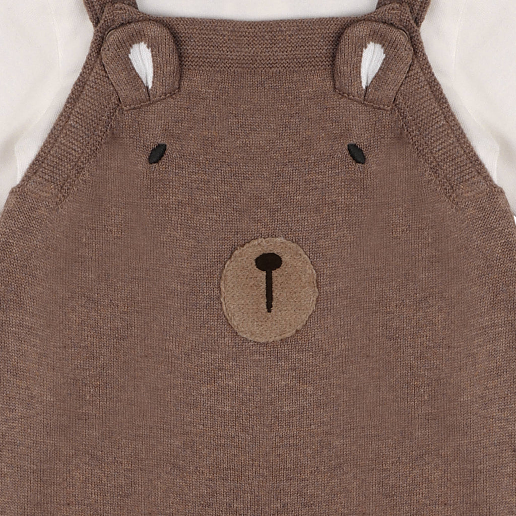 Bear Sweater Knit Baby Overall & Bodysuit Set (Organic)