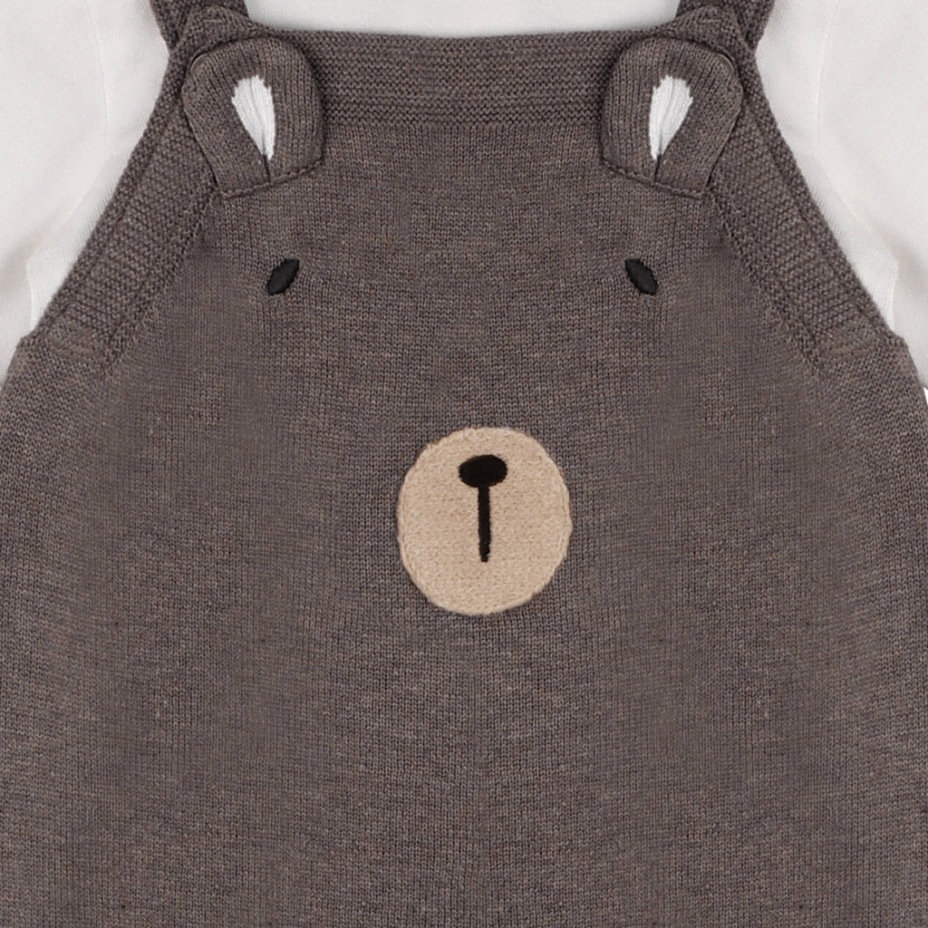 Bear Sweater Knit Baby Overall & Bodysuit Set (Organic)