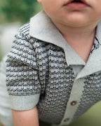 Miles Wave Textured Baby Shirt & Shorts Set (Organic Cotton)