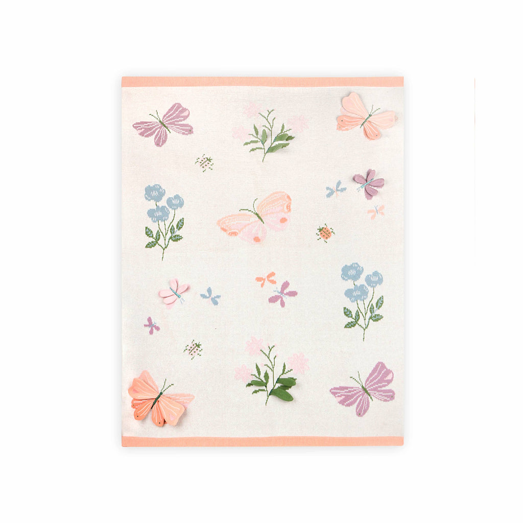Bloom Butterfly 3D - Organic Jacquard Knit Baby Blanket