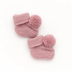 Baby Booties with Pom Poms