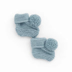 Baby Booties with Pom Poms