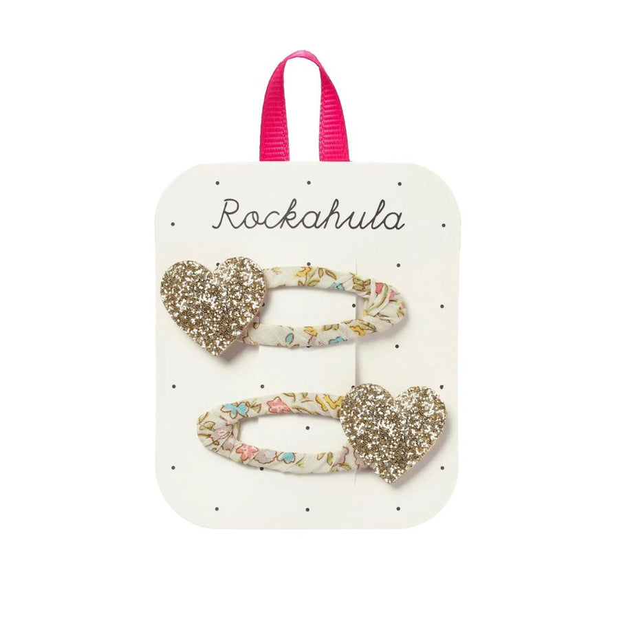 Petal Glitter Heart Clips