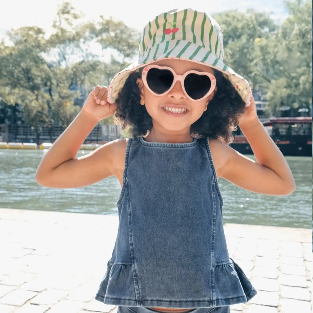 Cherry Kiss Stripy Reversible Sun Hat