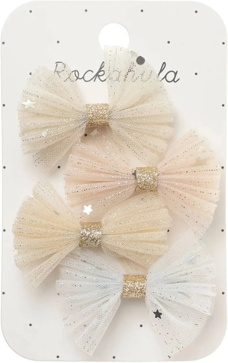 Shimmer Tulle Mini Bow Clips