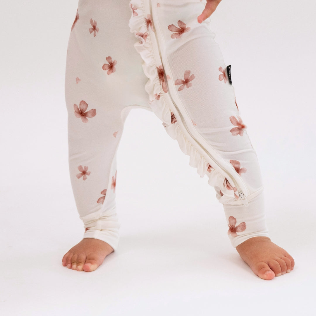 Ruffled Footelss One Piece