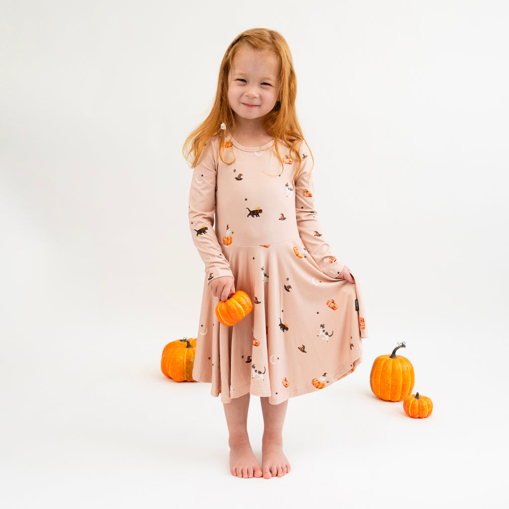 Halloween Long Sleeves Twirl Dress