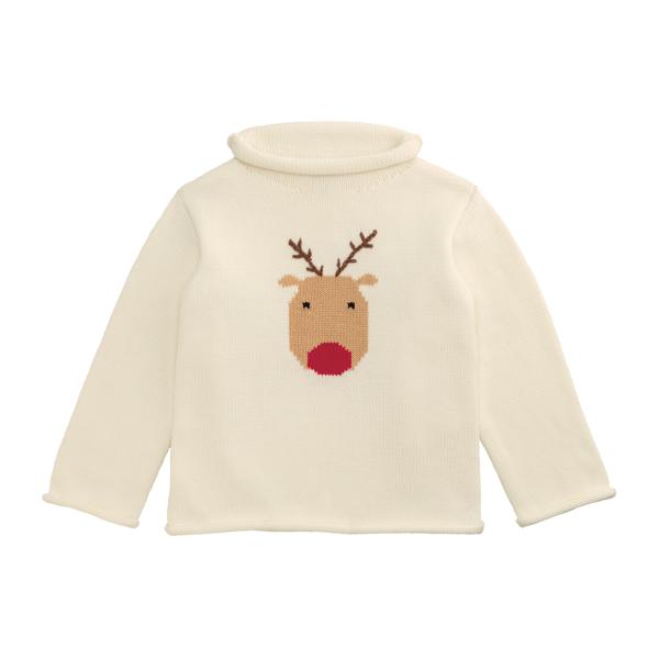 Reindeer Rollneck Toddler Sweater