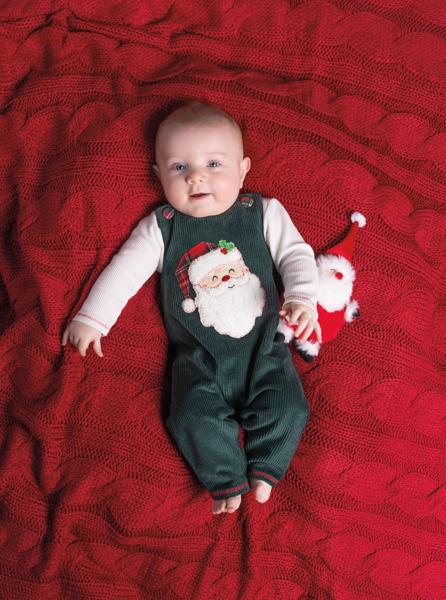 Santa Green Baby Longall Set